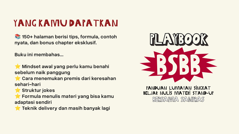 Highlight image for Playbook BSBB - Ebook Panduan Singkat Menulis Materi Stand-up Comedy