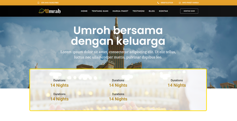 Highlight image for Halaman Detail paket Umroh + Booking form || Elementor Template