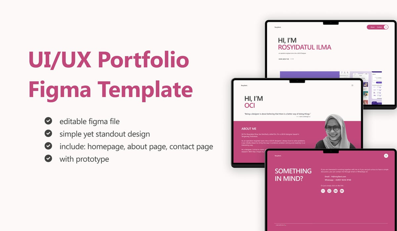 Highlight image 1 for [FREE] UI/UX Portfolio Figma Template