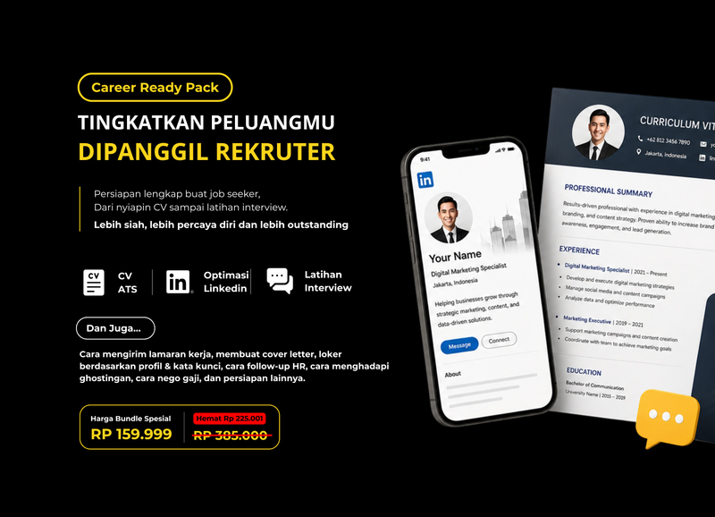 Highlight image for Career Ready Pack: Bantu Kamu Ningkatin Peluang Dipanggil Recruiter - 🌟⭐✨PAKET BUNDLING 🌟⭐✨