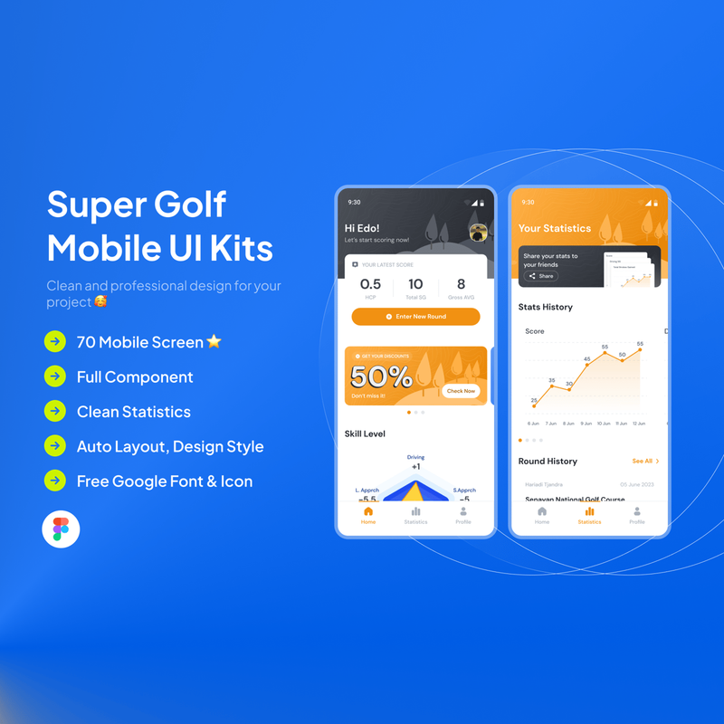 Highlight image for Supergolf Mobile UI Kits