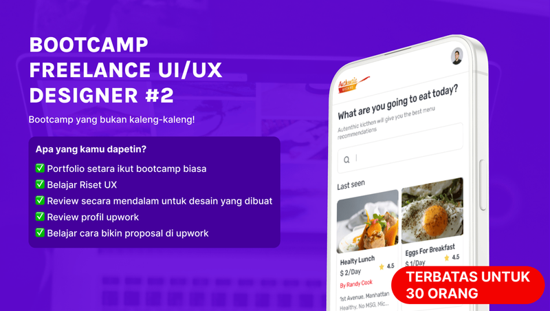 Highlight image 1 for Bootcamp UI/UX Design dan Freelance Upwork Batch 2