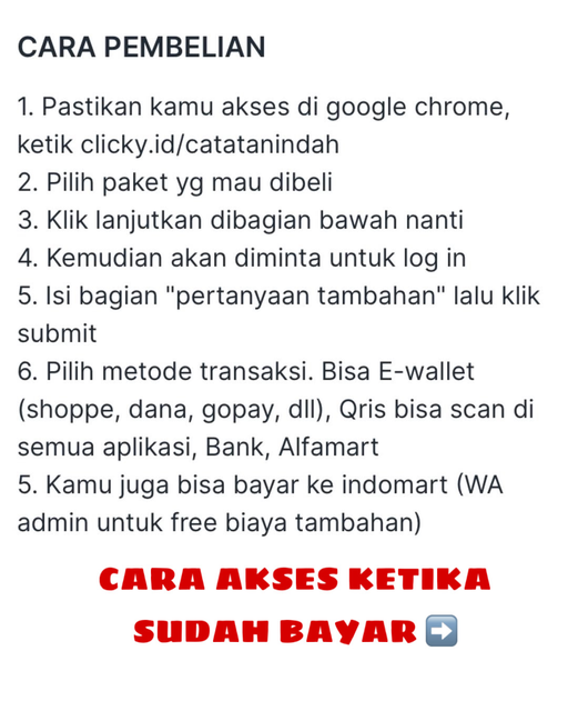 Image for CARA PAYMENT DAN CARA AKSES SETELAH PAYMENT (geser gambar)