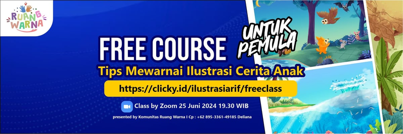 Highlight image for Free Course Tips Mewarnai Ilustrasi Cerita Anak Khusus Untuk Pemula