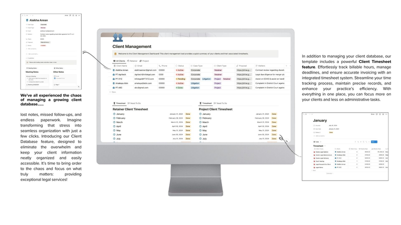 Highlight image for Notion Template - Lawyers Management Tools