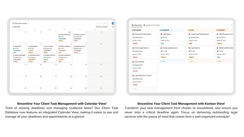Highlight image for Notion Template - Lawyers Management Tools