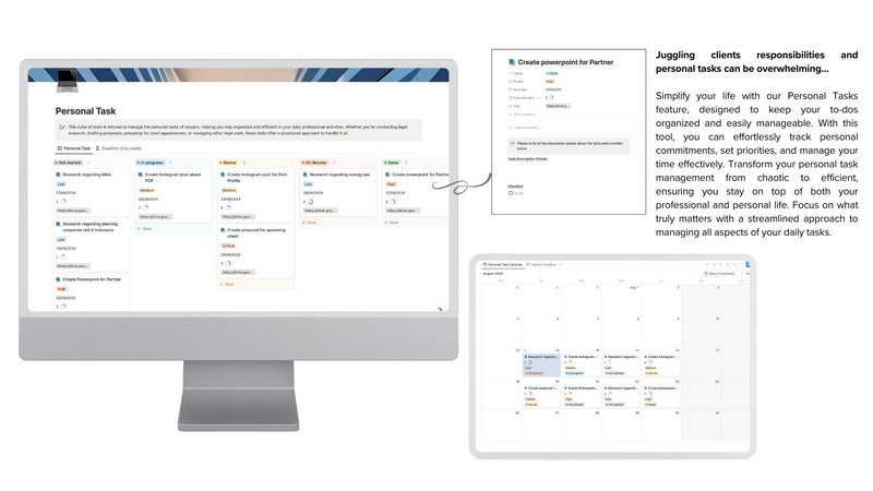 Highlight image for Notion Template - Lawyers Management Tools