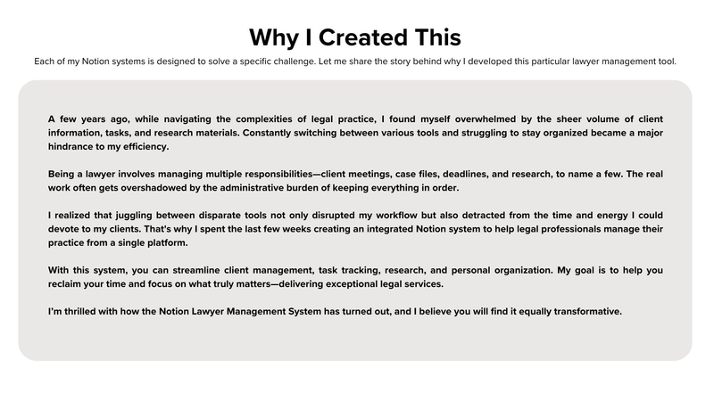 Highlight image for Notion Template - Lawyers Management Tools