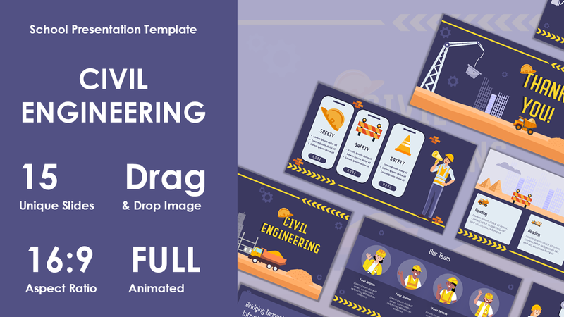 Highlight image for ANIMATED CIVIL ENGINEERING PPT TEMPLATE