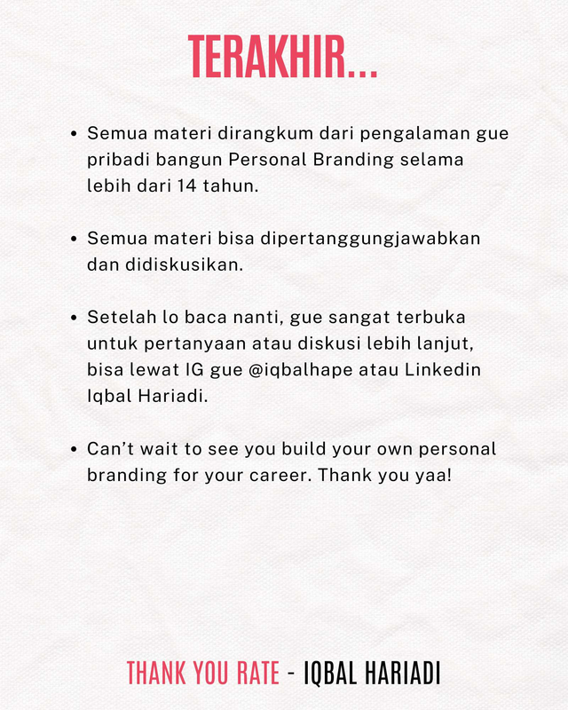 Highlight image 6 for Thank You Rate - Personal Branding Playbook for Career (Ebook + Template + Bonus Video)