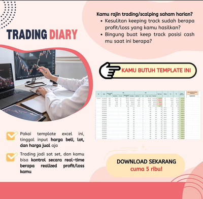 image for TRADING DIARY - Template Excel Simpel untuk Aktivitas Trading/Scalping Saham Harianmu! button