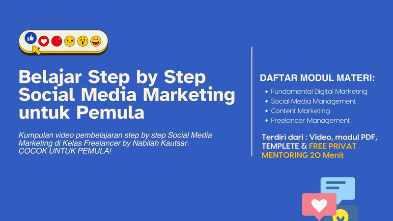 Highlight image for [ BUNDLING 4 VIDEO + PRIVAT MENTORING ] Belajar Step by Step Belajar Social Media Marketing untuk Pemula Mulai dari 0 