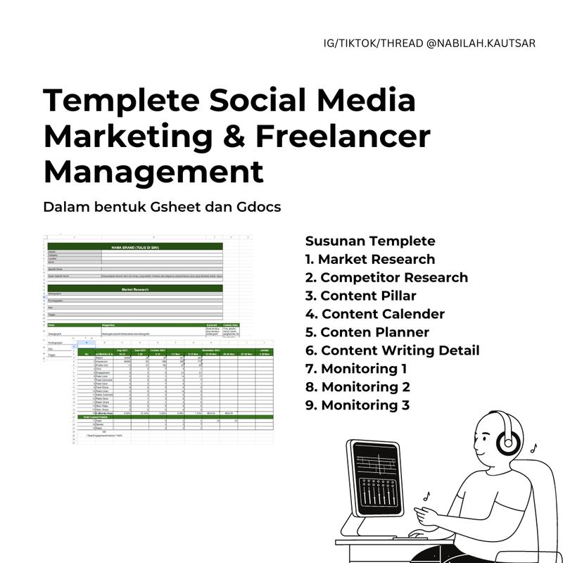 Templete Social Media Marketing & Freelancer Management