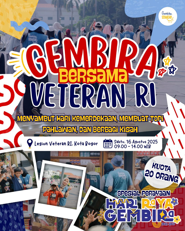 Highlight image for Pendaftaran Volunteers Gembira Bersama Veteran RI 🪖📽️