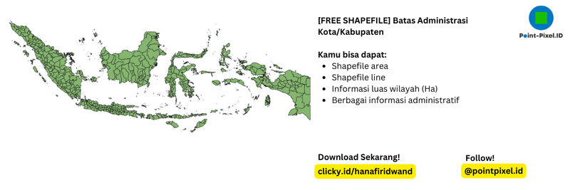 Highlight image for [FREE SHAPEFILE] Batas Administrasi Kota/Kabupaten Terbaru