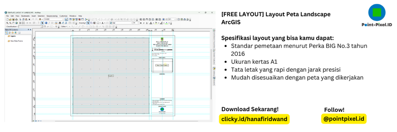 Highlight image for [LIMITED] Template Layout Peta Landscape ArcGIS