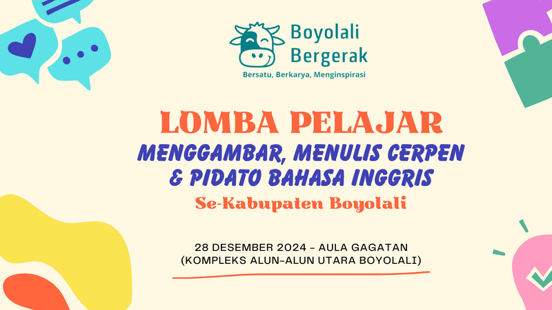 Highlight image 1 for Lomba Pelajar se-Boyolali: Menggambar, Menulis Cerpen & Pidato Bahasa Inggris