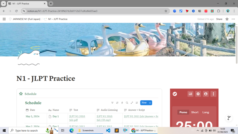Image 0 for Preview Japanese Planner JLPT N1