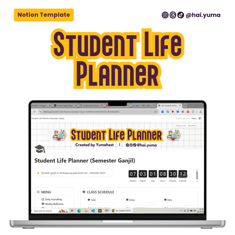 Image for Notion Template: Student Life Planner 👇🏻