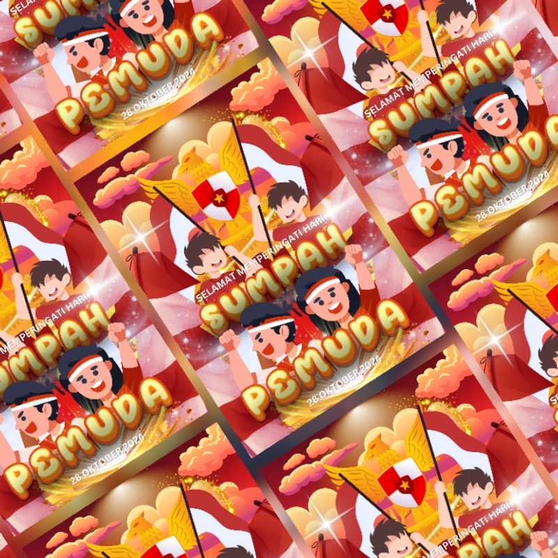 Highlight image 1 for Canva Template: Poster Sumpah Pemuda by Yumahest