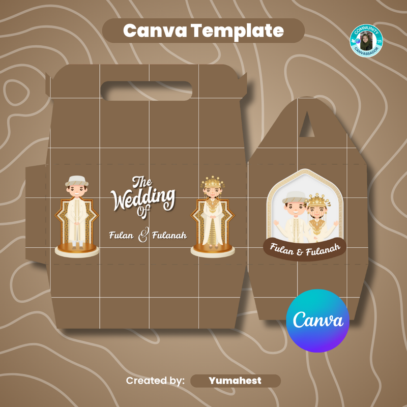 Highlight image 1 for Canva Template: Wedding Souvenir Box created by Yumahest