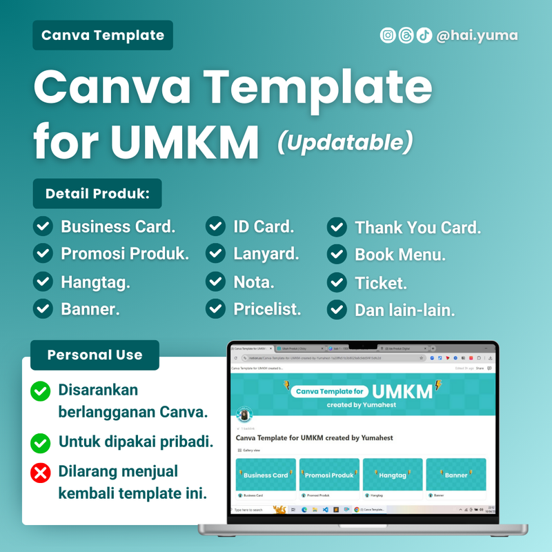 Highlight image 1 for Free Trial Canva Template for UMKM created by Yumahest