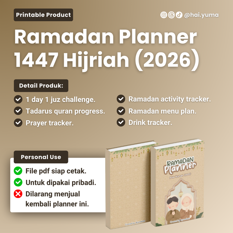 Highlight image 1 for Ramadan Planner 1447 H (Printable) by Yumahest