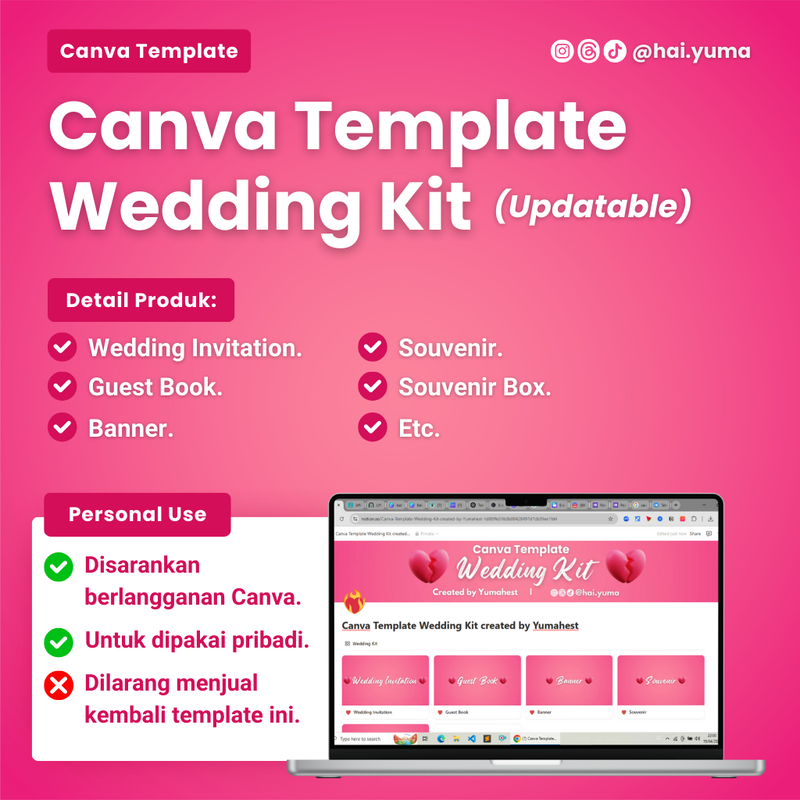 Highlight image 1 for Canva Template Wedding Kit (Updatable) created by Yumahest