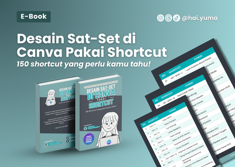 Highlight image for E-book: Desain Sat-Set di Canva Pakai Shortcut by Yumahest