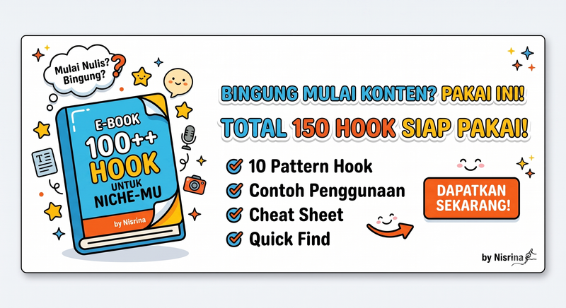 Highlight image 1 for 100+ Hook Siap Pakai untuk Niche-mu (E-Book Digital)
