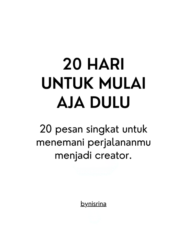 Highlight image for 20 HARI untuk MULAI AJA DULU