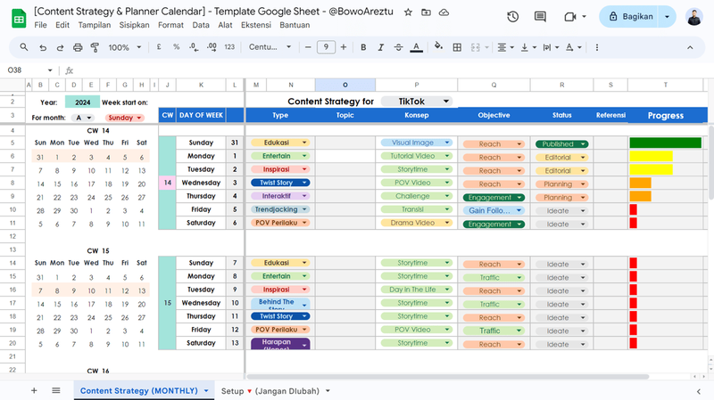 Highlight image for [TEMPLATE KONTEN⚡️] Content Strategy & Planner Calendar V1 - Sosmed Marketing 360 