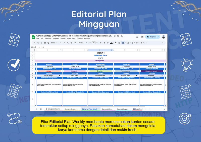 Highlight image for Content Plan Template: Content Planner Calendar - Strategic & Ideation