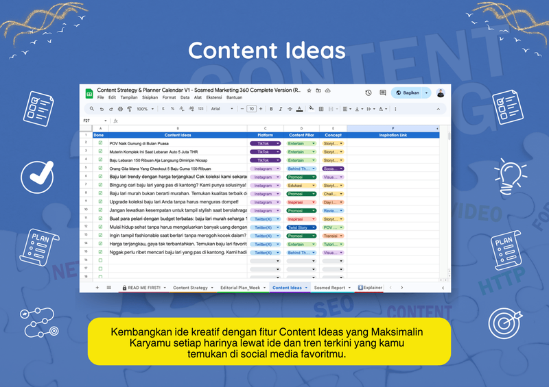 Highlight image for Content Plan Template: Content Planner Calendar - Strategic & Ideation