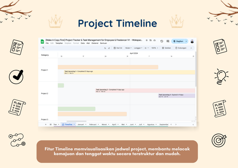 Highlight image 3 for Excel Project Management Template (All in One Page)