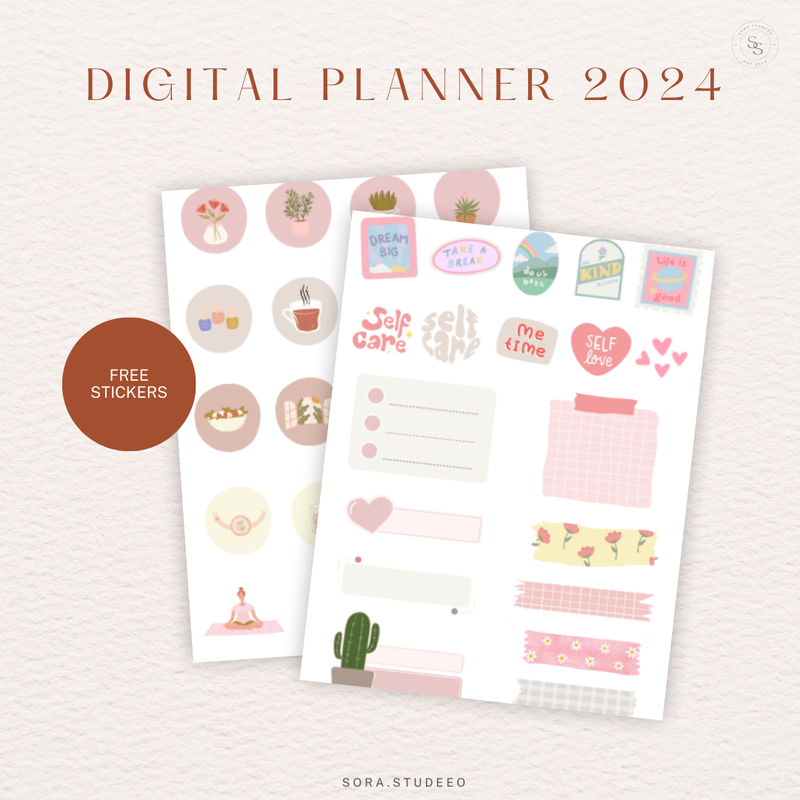Highlight image 2 for Undated Digital Yearly Planner 2024 / Planner 2024 Digital Tanpa Tanggal