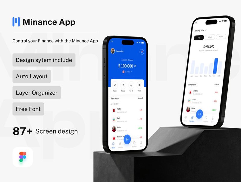 Minance App UI Kit - Finance App 