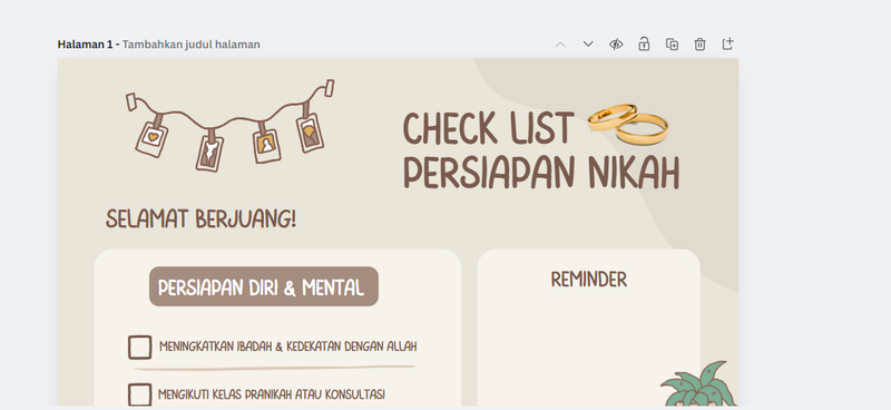 Check List Persiapan Nikah | Clicky