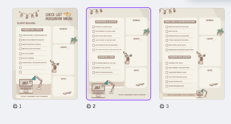 Check List Persiapan Nikah | Clicky