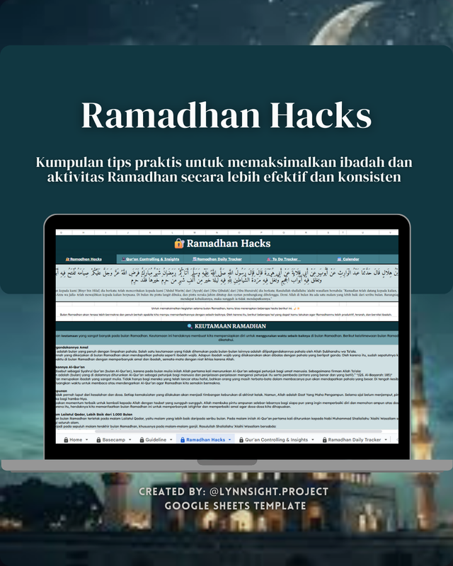 Highlight image for [PRO VERSION] The Ultimate Ramadhan Tracker - Mulai Ibadah Lebih Terarah (Google Sheet / Spreadsheet Template not Excel)