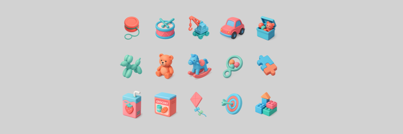 Highlight image for Kids Toys Icon Pack 3D