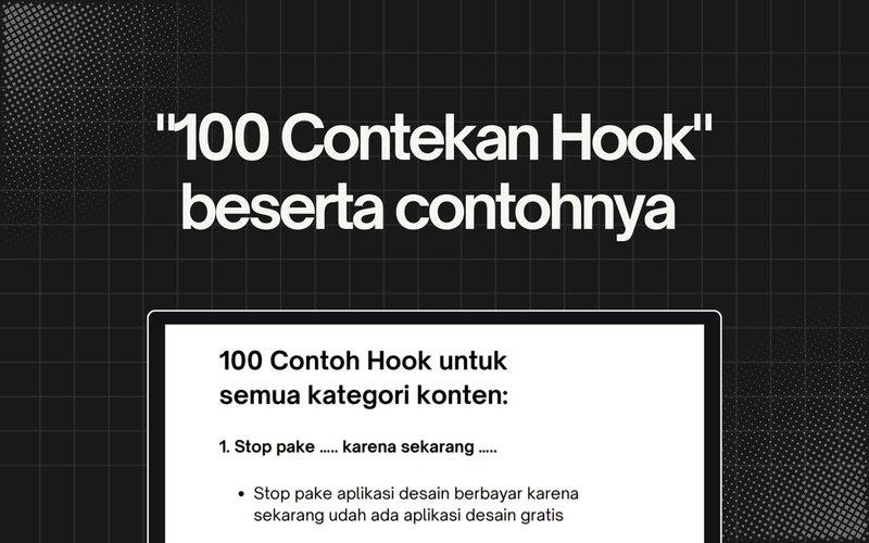Highlight image 1 for 100 Contekan Hook Konten 