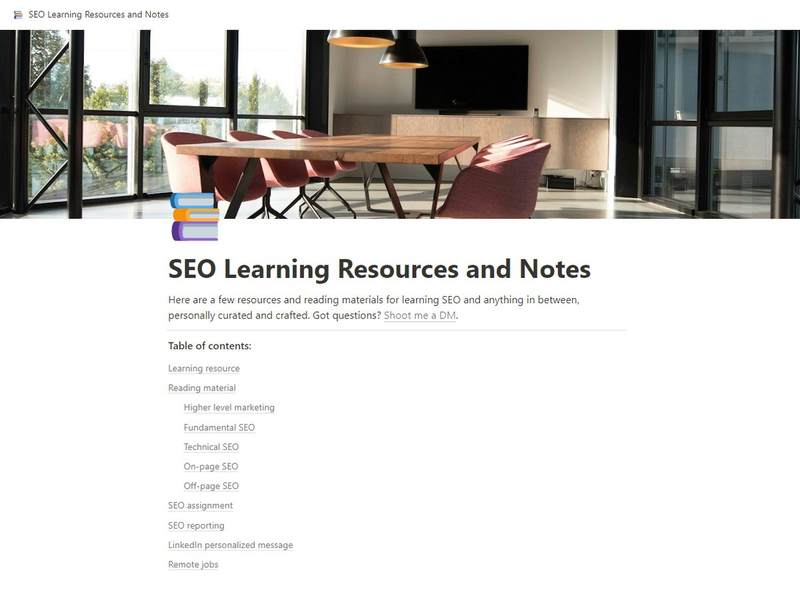 Highlight image 1 for SEO learning resources and notes