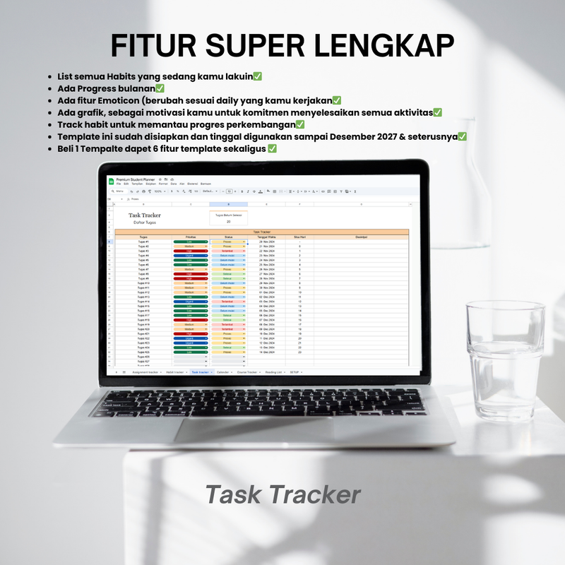 Highlight image for PROMO PREMIUM HABIT TRACKER+ASSIGNMENT TRACKER+TASK TRACKER+CALENDER+COURSE TRACKER+READING LIST✅