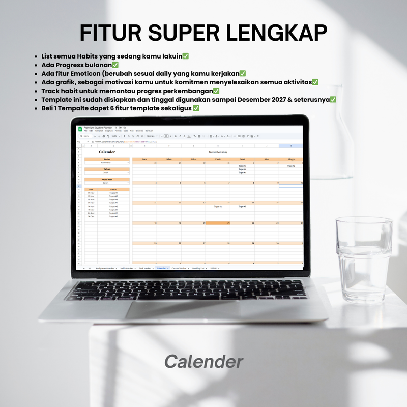 Highlight image for PROMO PREMIUM HABIT TRACKER+ASSIGNMENT TRACKER+TASK TRACKER+CALENDER+COURSE TRACKER+READING LIST✅