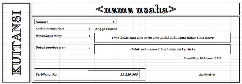 Highlight image for [Template Gratis] Kuitansi