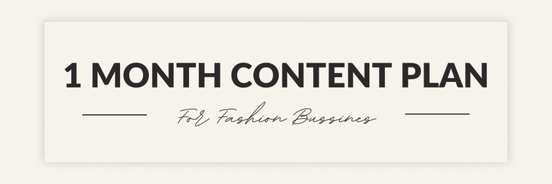 Highlight image for Content Plan for Fashion Business - 1 Month