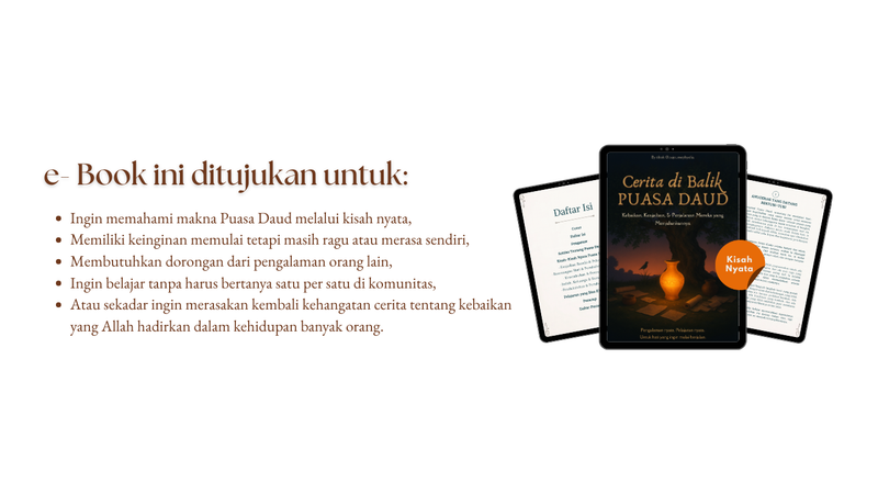 Highlight image for e-Book Cerita di Balik Puasa Daud - TESTIMONI / KISAH NYATA dari Perjalanan Puasa Daud