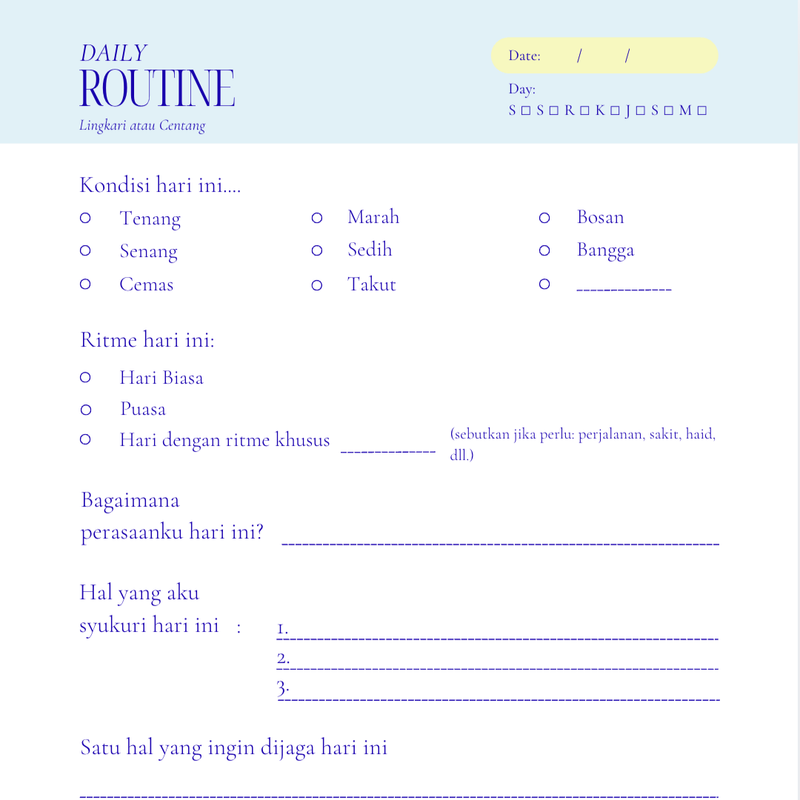 Highlight image for Daily Journal Puasa Daud Premium (PDF) - ONE DAY ONE IKHTIAR