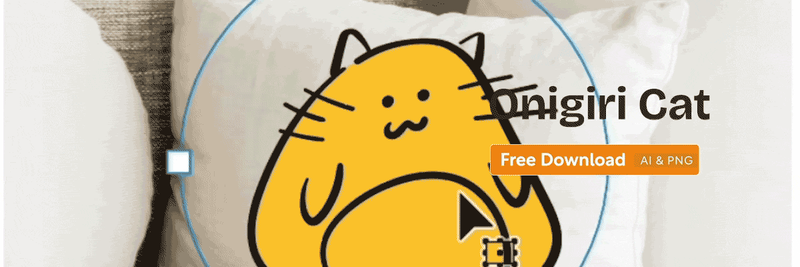 Highlight image for [FREE & PRINTABLE] Onigiri Cat • Funky Illustration